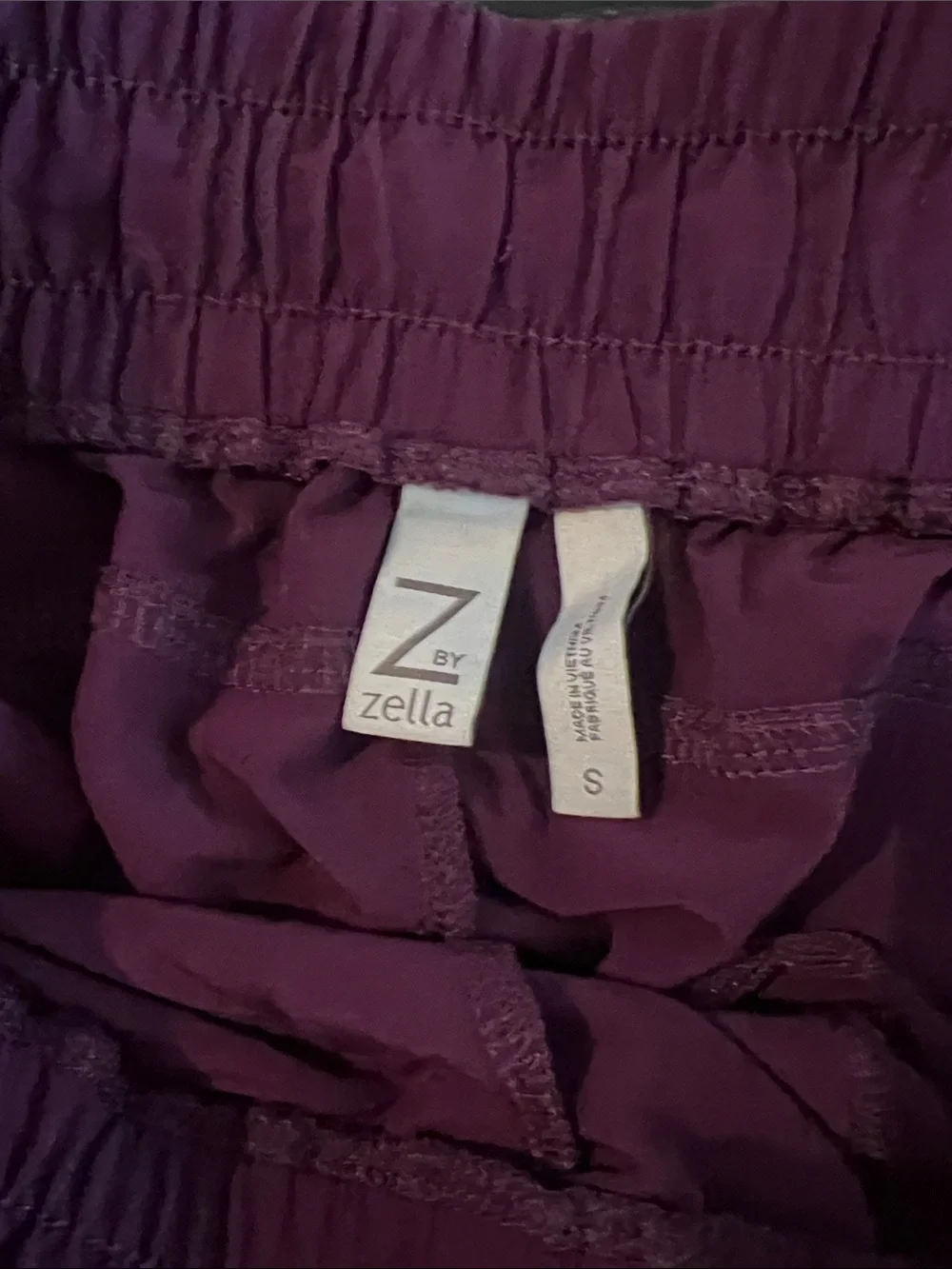Zella Deep Plum Elastic Waist Active Pants - Picture 2 of 3